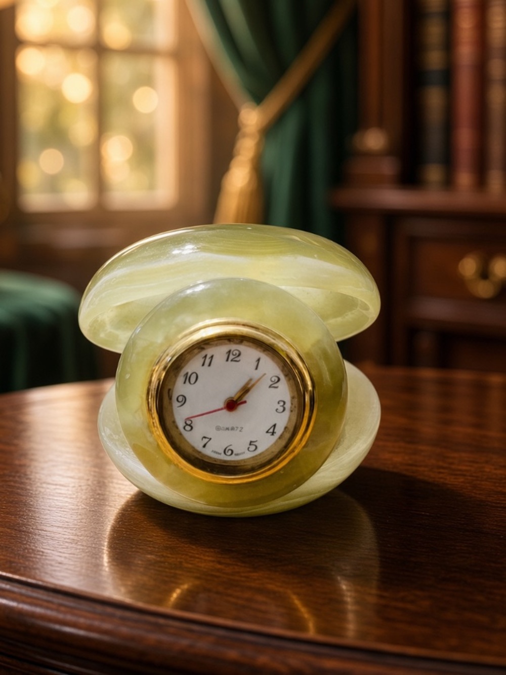 Jade Clock Vintage - Stone clock Vintage Handmade